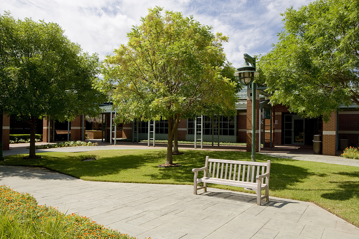 A bench on the OSU-Tulsa campus.