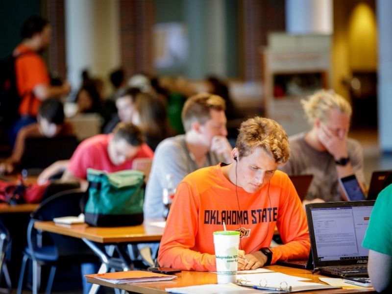 OSU student studying