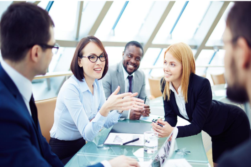 Team of people meeting for a discussion